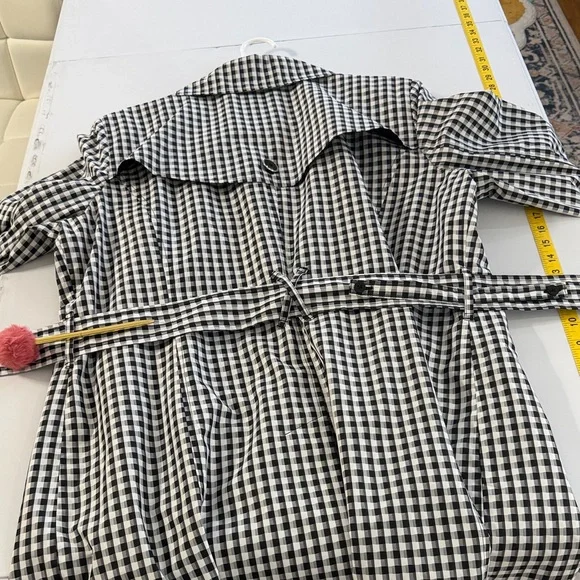 London Fog Black and White Houndstooth Trench Coat Size XL - Picture 16 of 16